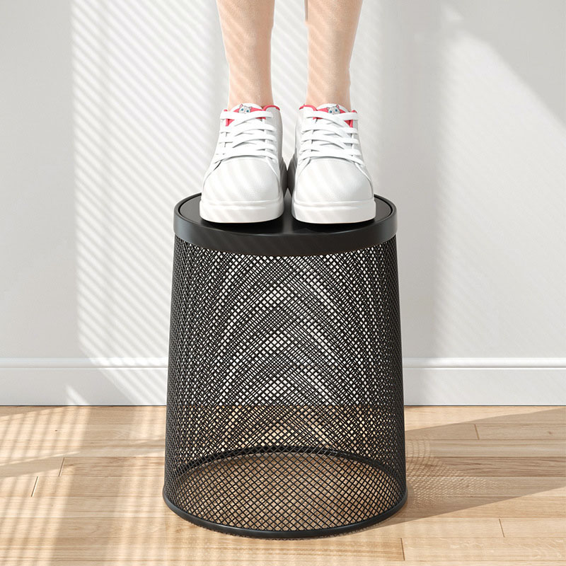 Round Metal Mesh Waste Bin Lar - Paper Basket Mesh ulasan dan harga