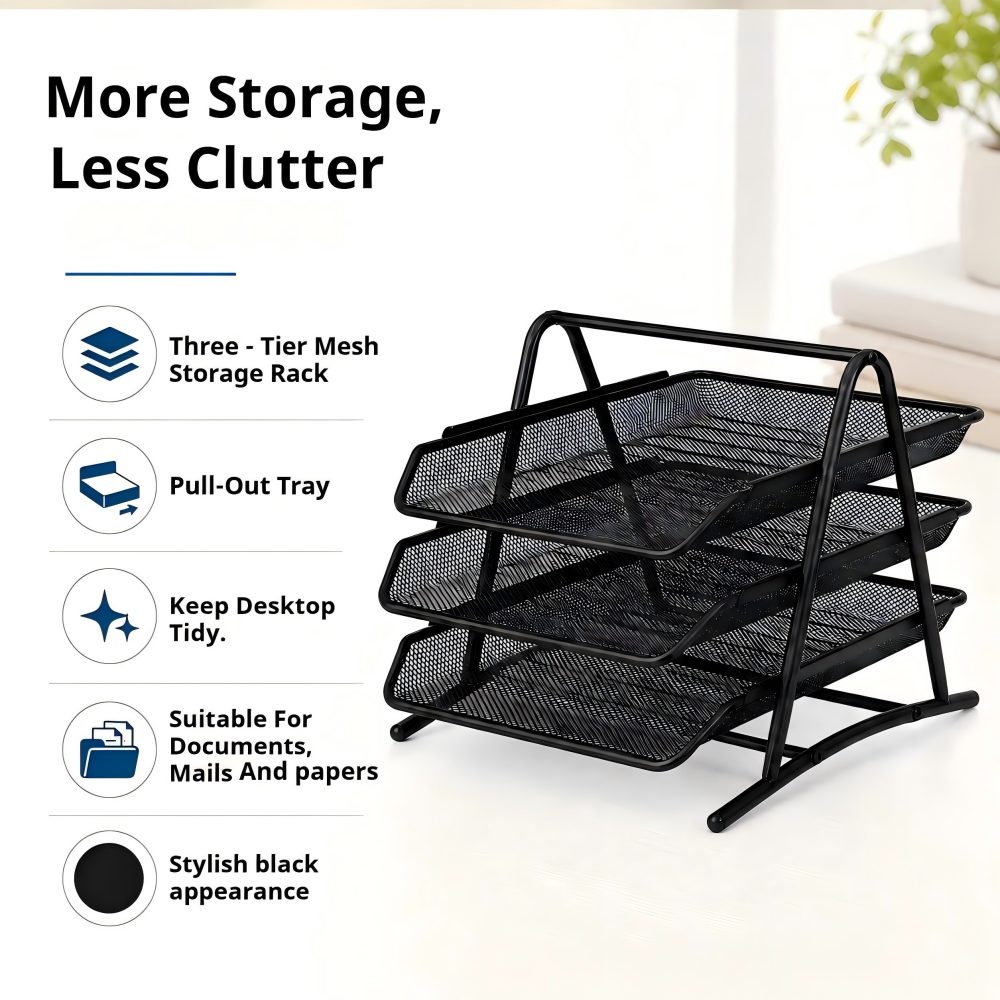 Desktop Iron Mesh File Organiz - Paper Basket Mesh ulasan dan harga