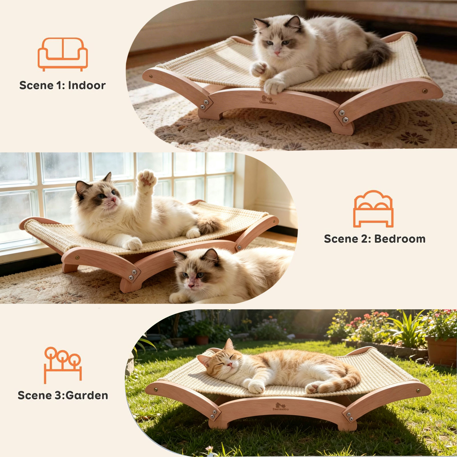 Sisal Cat Scratcher Bed for In - Under Desk Hammock ulasan dan harga