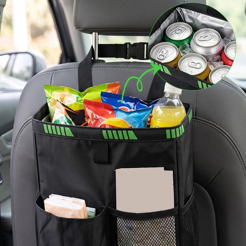 Car Back Hanging Trash Bin wit - Paper Basket Mesh ulasan dan harga