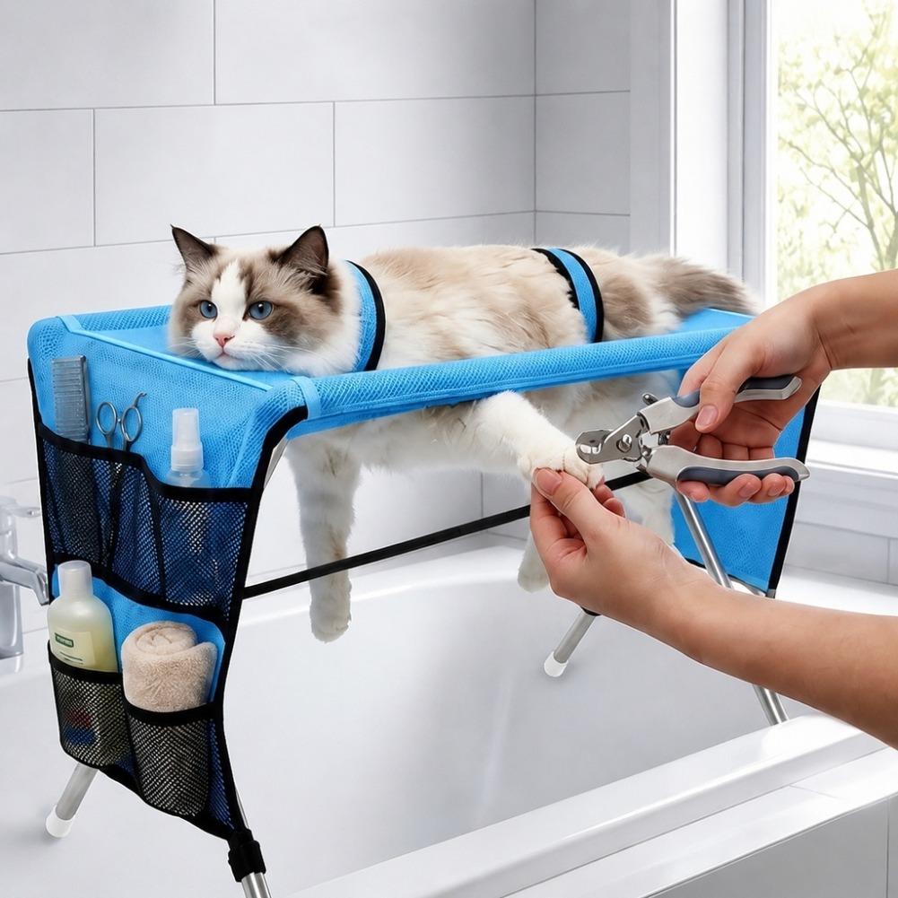 Folding Pet Grooming Hammock Q - Under Desk Hammock ulasan dan harga