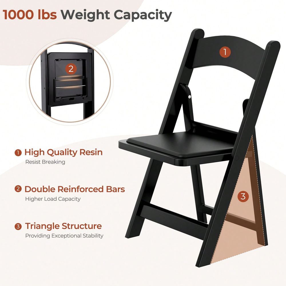 4pcs Resin Folding Chairs With - Visitor Chair Padded ulasan dan harga